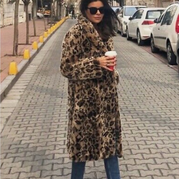 Zara Leopard Faux Fur Jacket - Picture 2 of 16